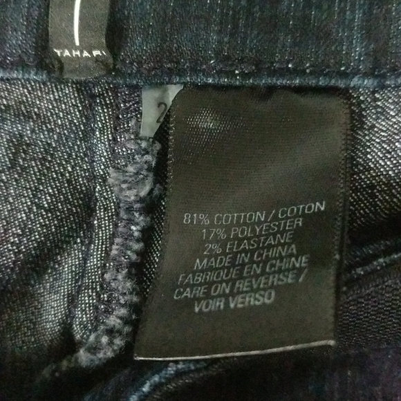 𝅺T Tahari Dark Wash Side Zip Ankle Zip Skinny Jeans - size 26 - Picture 3 of 7